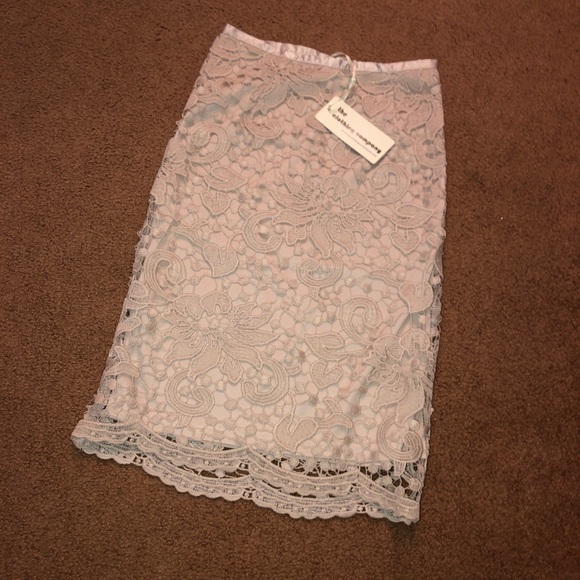 NWT IVORY CRUSHE/LACE SKIRT - Picture 8 of 8
